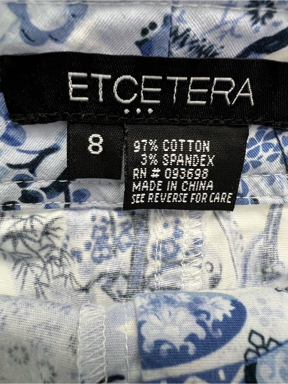 Etcetera Blue & White Chinoiserie style Cotton Skirt - Picture 4 of 12